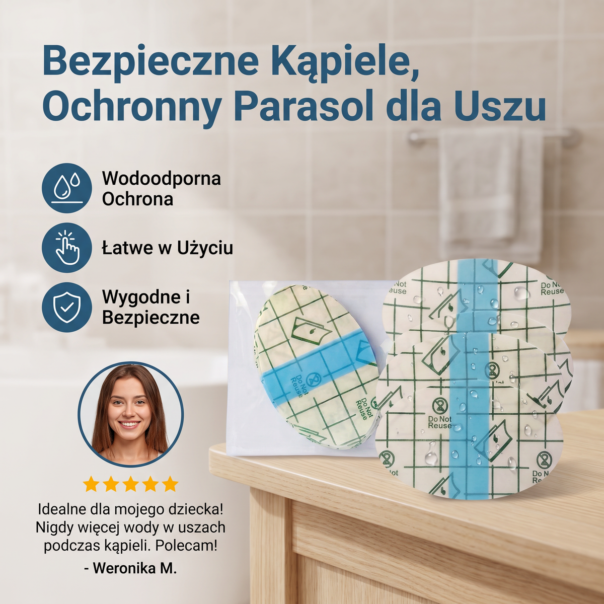 Wodoodporne Osłonki Ochronne na Uszy dla Dzieci