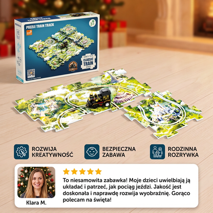 Świąteczny Pociąg Puzzle – Zestaw 4 Elementów