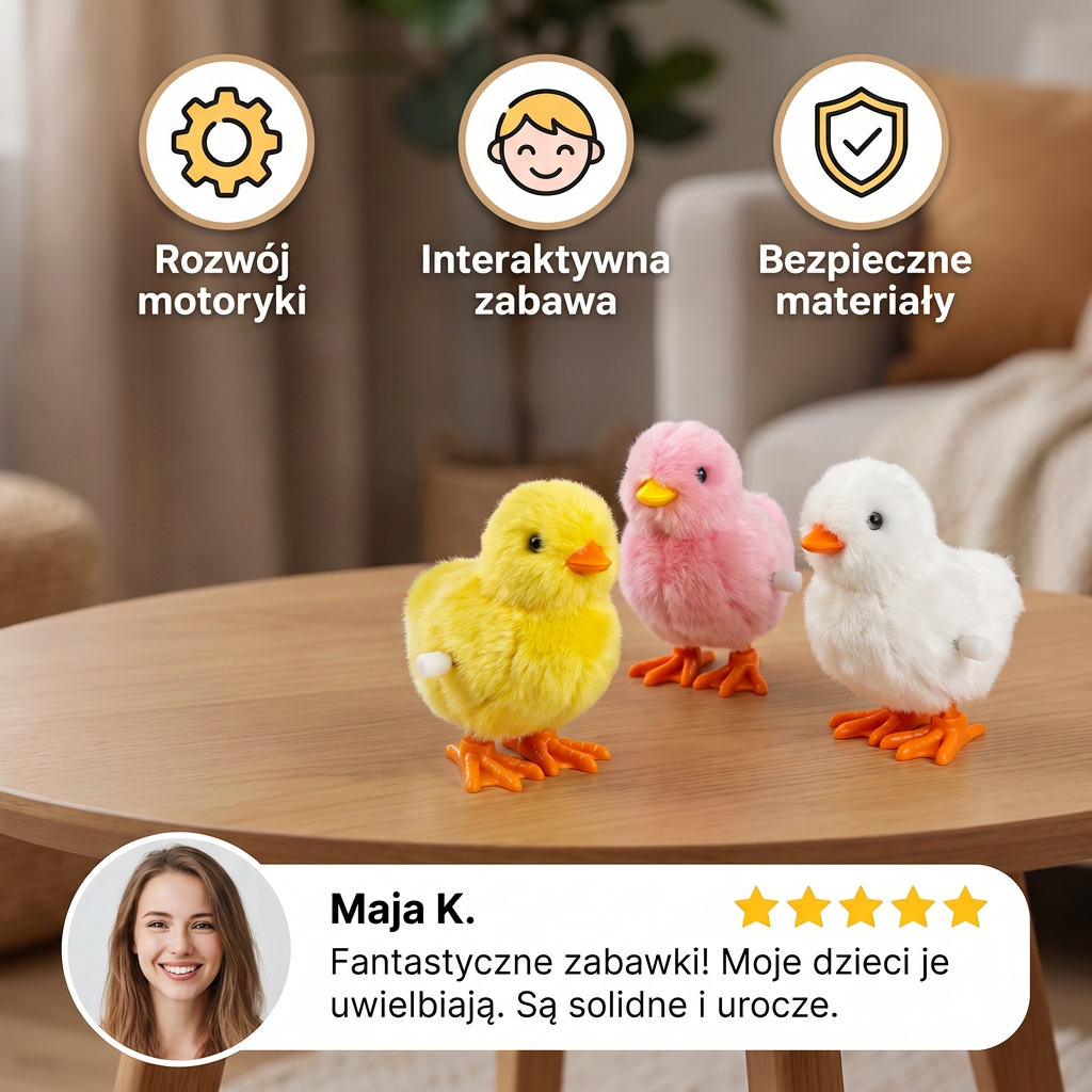Nakręcany Kurczaczek – Zabawka Mechaniczna dla Dzieci