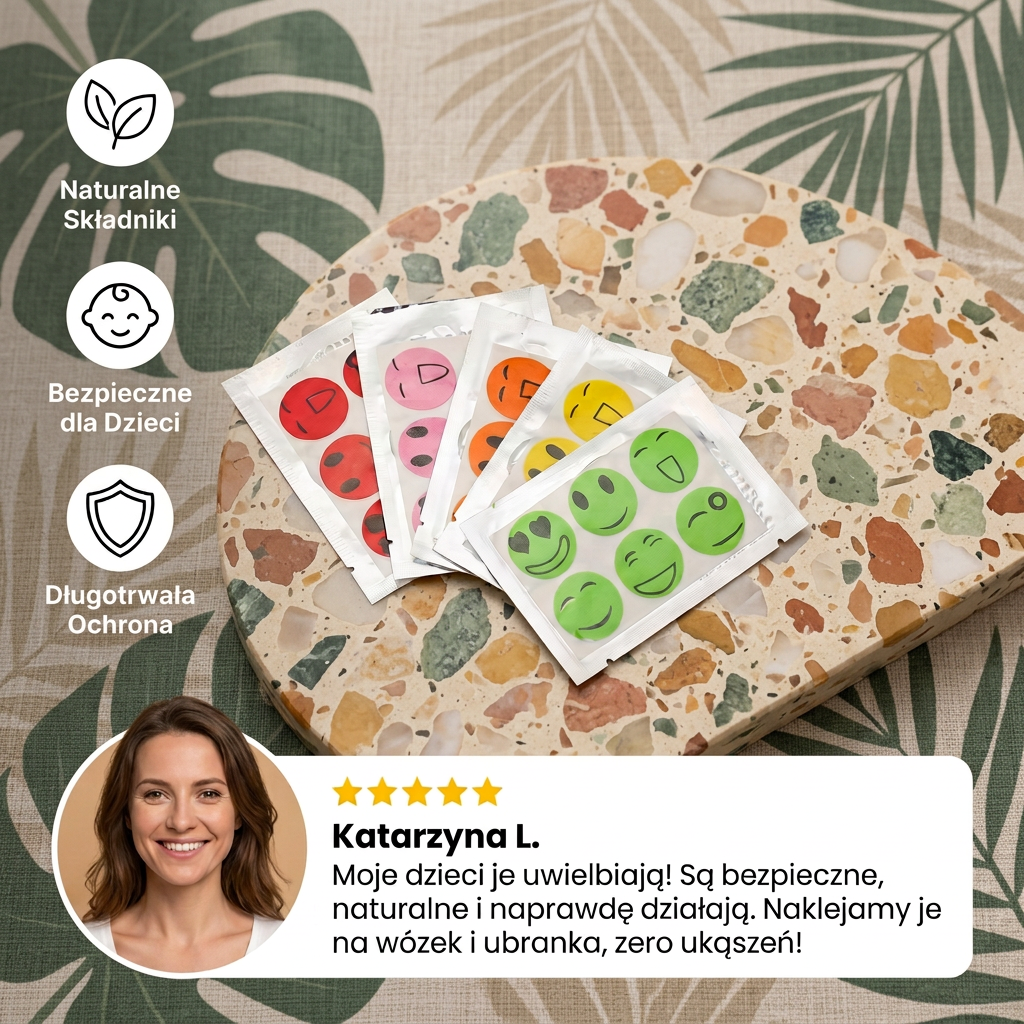 Naturalne Plastry Odstraszające Komary dla Dzieci i Niemowląt (100 szt.)