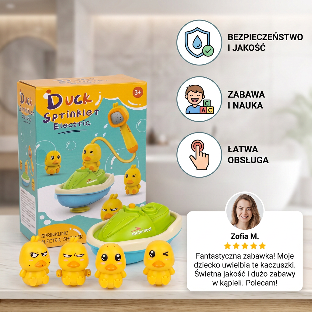 Kaczuszki do Kąpieli z Funkcją Zraszania