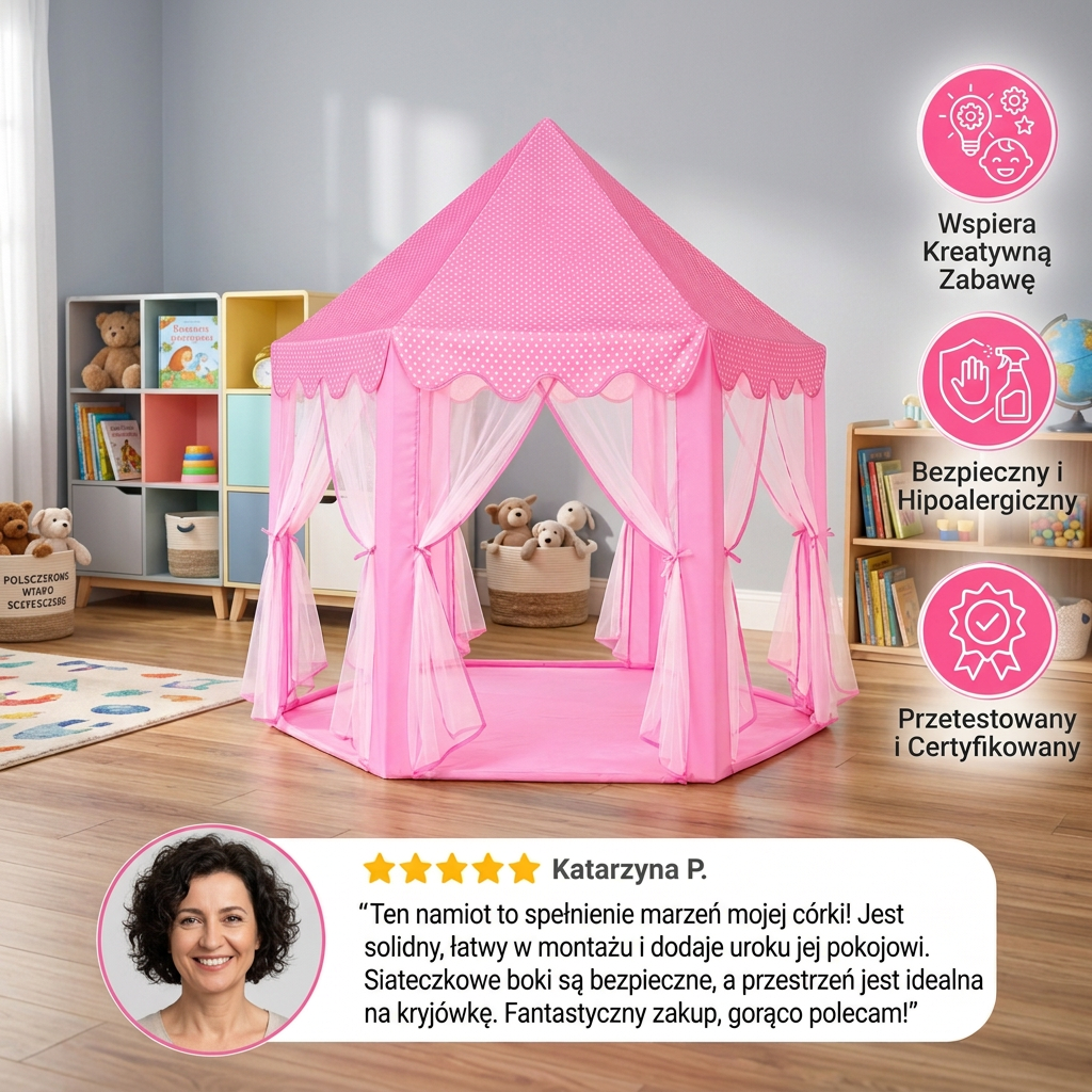 Namiot do zabawy „Zamek Księżniczki” – do domu i ogrodu