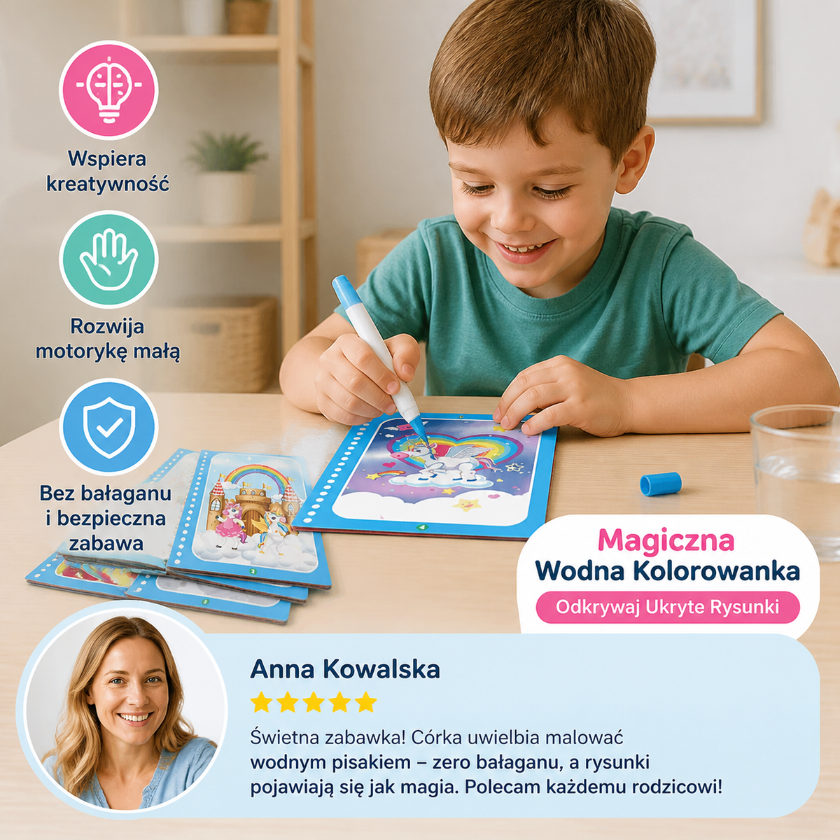 Magiczna Wodna Kolorowanka – Odkrywaj Ukryte Rysunki