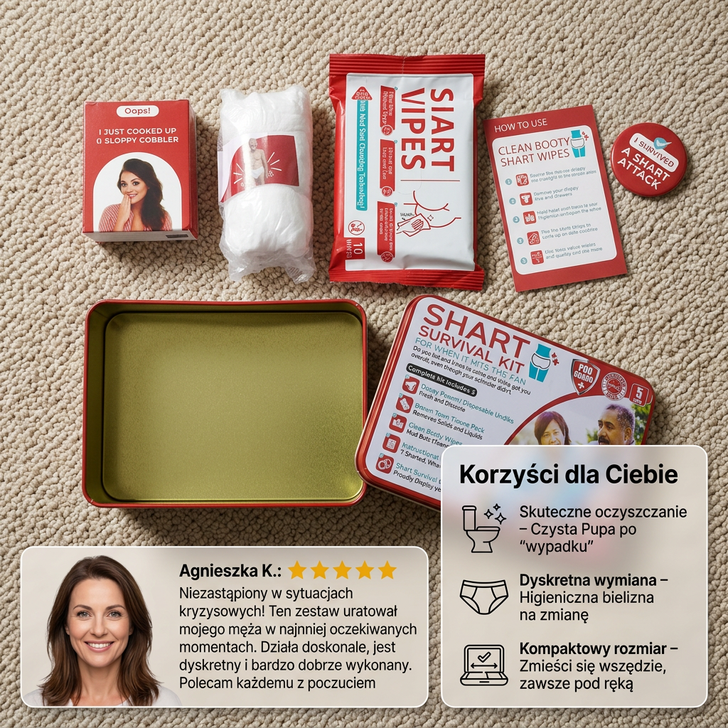 Zabawny zestaw ratunkowy „Shart Survival Kit” – prezentowy zestaw do żartów toaletowych