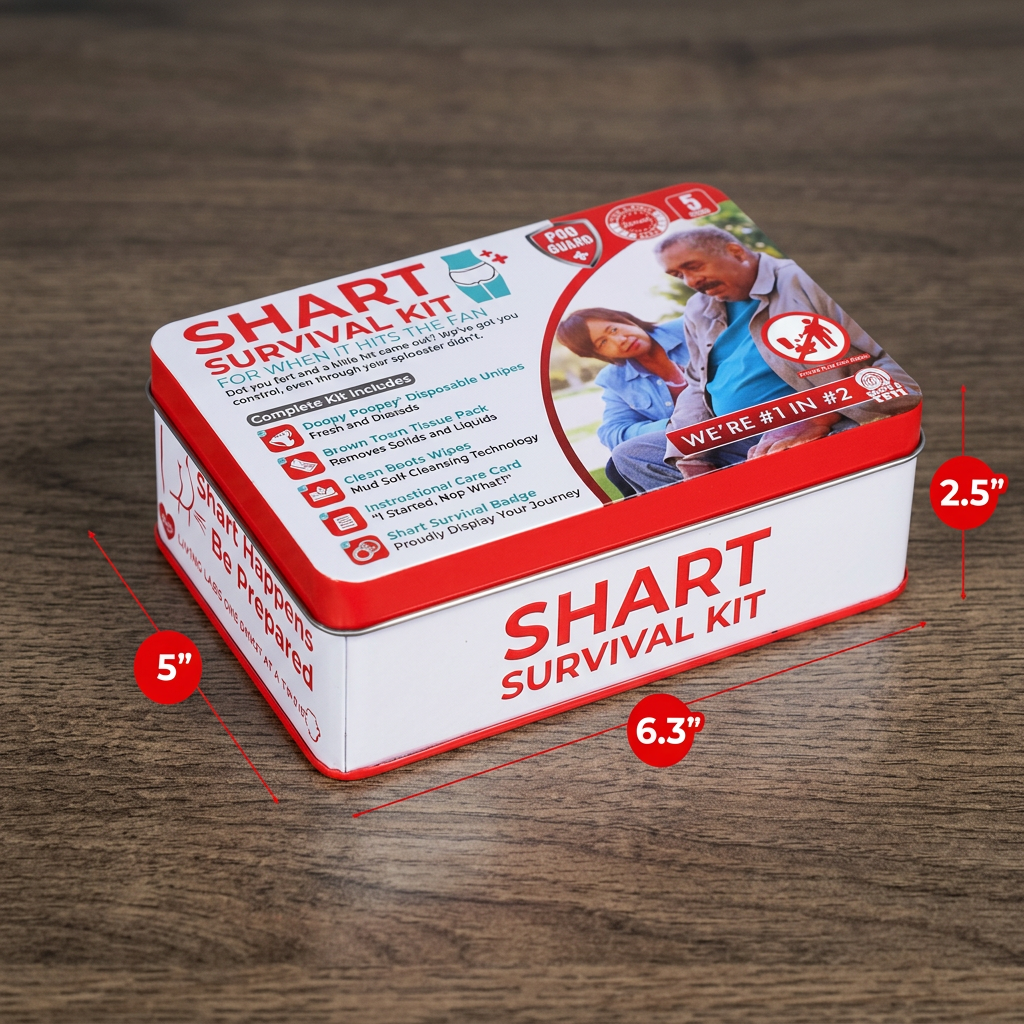 Zabawny zestaw ratunkowy „Shart Survival Kit” – prezentowy zestaw do żartów toaletowych