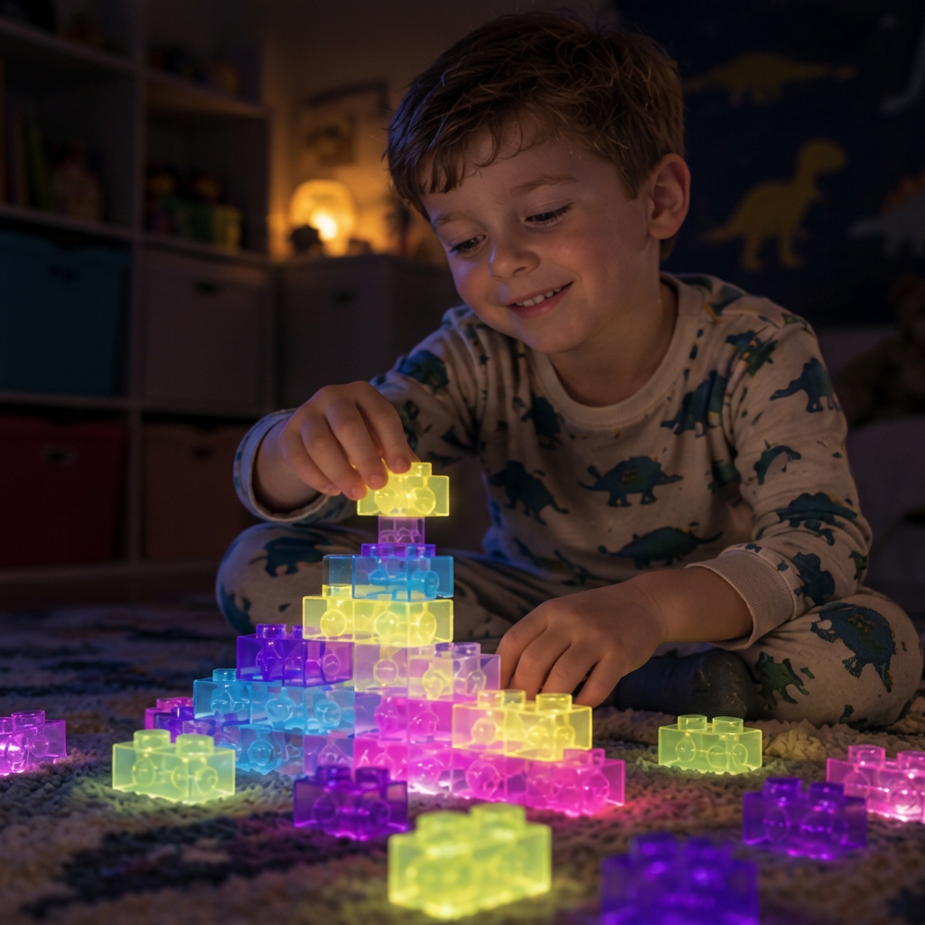 Świecące w ciemności żelowe klocki Squishy dla dzieci – bezpieczne i miękkie
