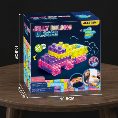 Świecące w ciemności żelowe klocki Squishy dla dzieci – bezpieczne i miękkie