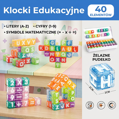Zestaw edukacyjny Montessori STEM – 40 magnetycznych liter i cyfr dla dzieci
