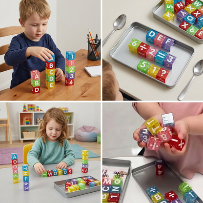 Zestaw edukacyjny Montessori STEM – 40 magnetycznych liter i cyfr dla dzieci