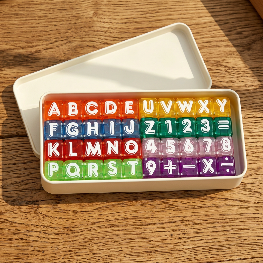 Zestaw edukacyjny Montessori STEM – 40 magnetycznych liter i cyfr dla dzieci