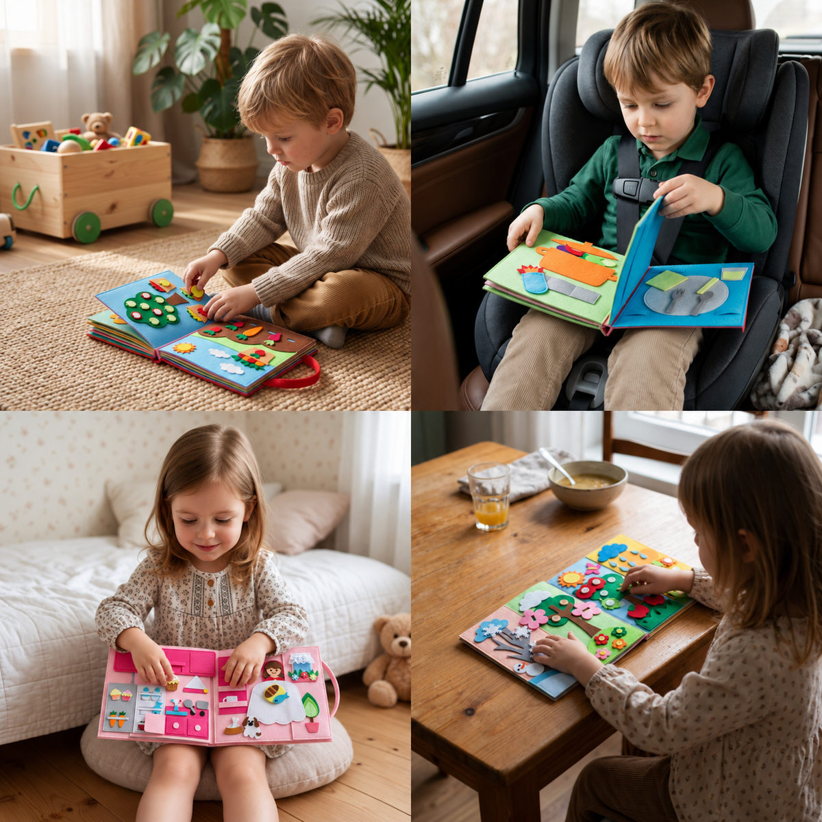 Filcowe książeczki aktywności Montessori