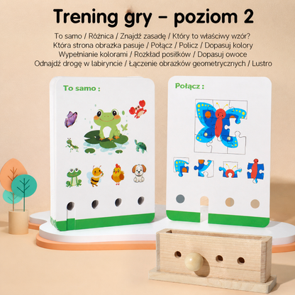 Drewniana logiczna gra edukacyjna z odblokowywaniem dla dzieci – rozwój umiejętności przedszkolnych